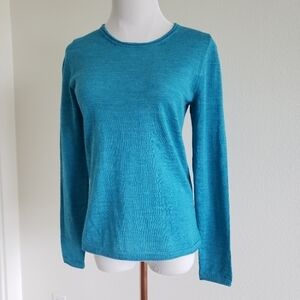 PURE 100% Baby Alpaca Peruvian Design Sweater Aquamarine Color size Small
